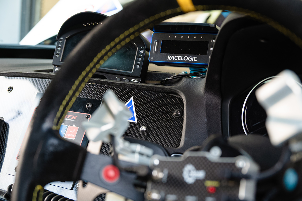 VBOX Pit Lane Timer in a race car pit box